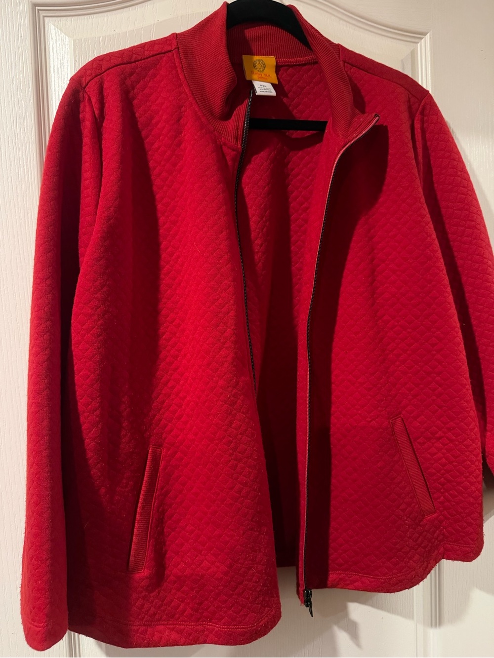 Ruby Rd. Red Quilted Zip-Front Jacket